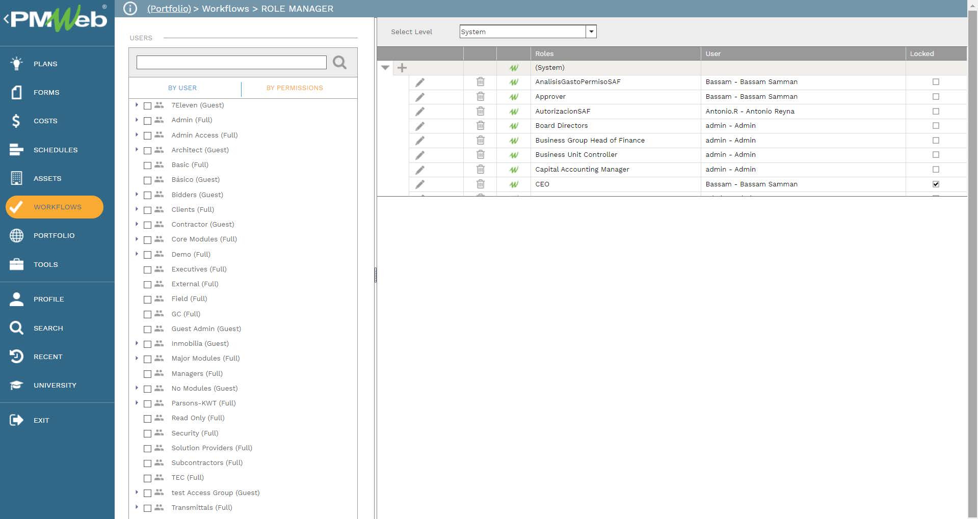 PMWeb 7 Workflow Role Manager