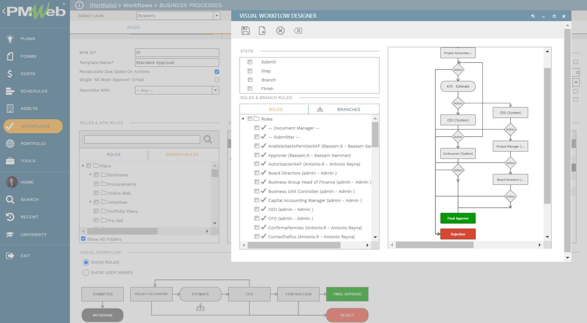 PMWeb 7 Workflows Business Processes
Visual Workflow Designer