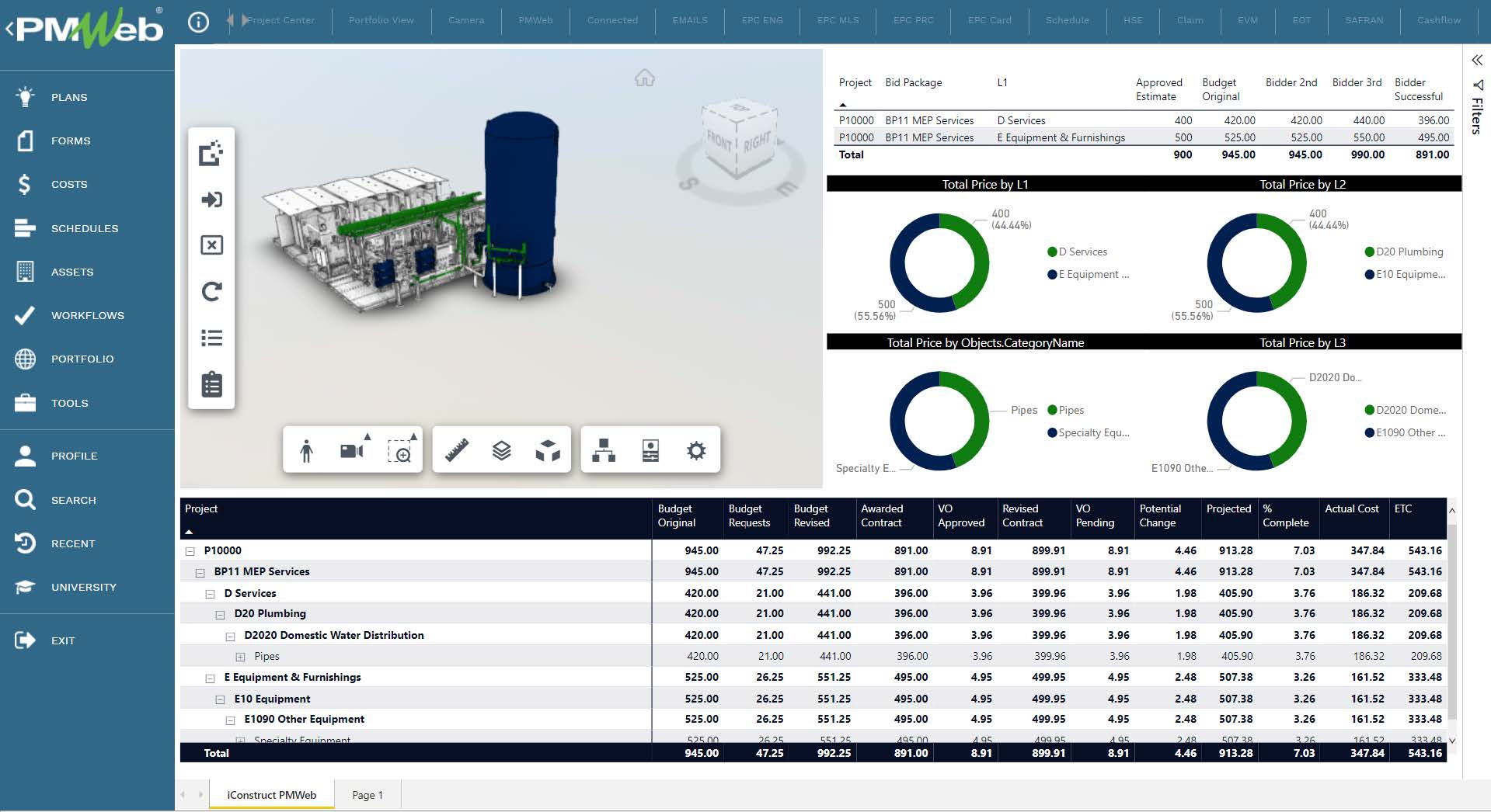 PMWeb 7 BIM Model