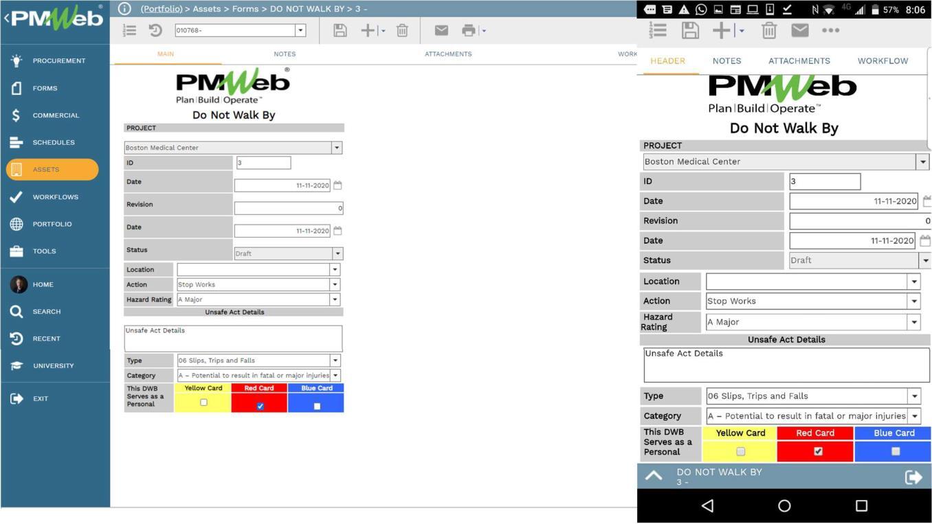 PMWeb 7 Assets Forms Do not Walk By
Main