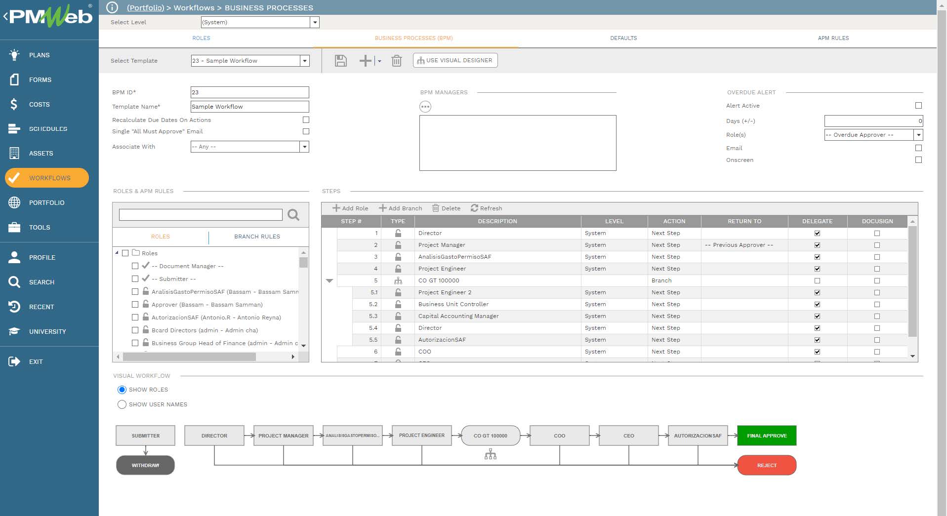PMWeb 7 Workflow Business Processes